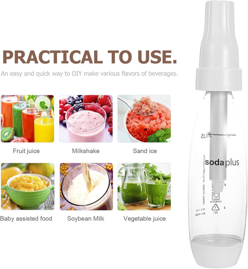 Kichvoe Sparkling Water Maker Soda Maker Machine Fruits Soda Maker Machine Seltzer Fizzy Water Maker Sparkling Water Bottle for Carbonating