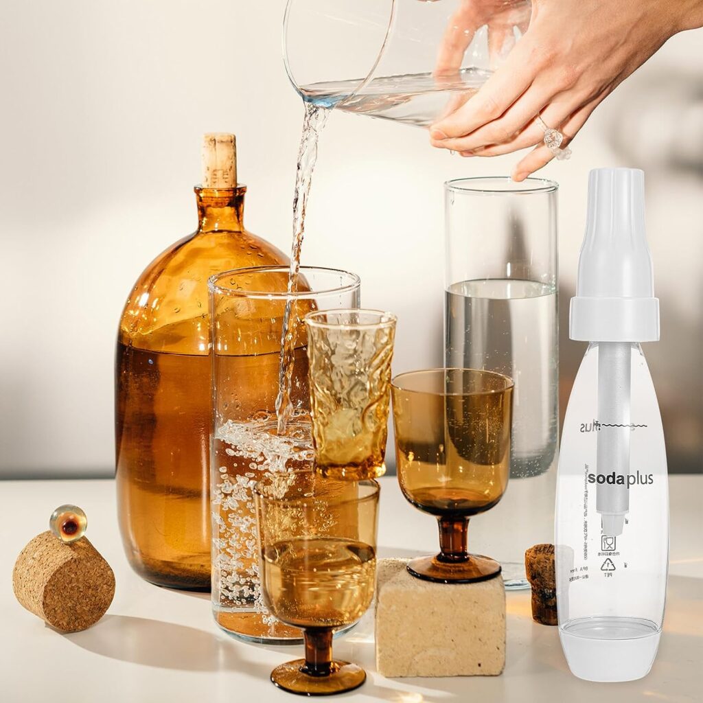 Kichvoe Sparkling Water Maker Soda Maker Machine Fruits Soda Maker Machine Seltzer Fizzy Water Maker Sparkling Water Bottle for Carbonating