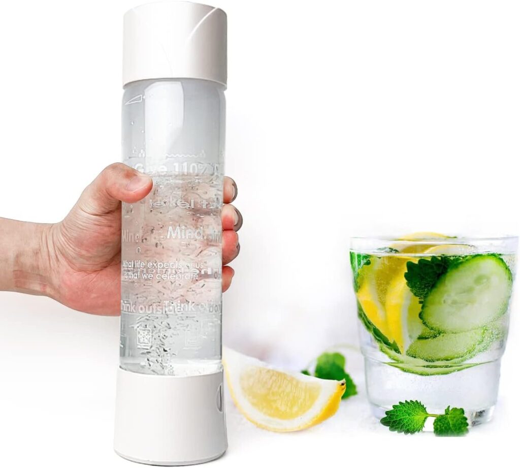 KmaxShip Portable Sparkling Water Maker 1000ml - Large Capacity Soda Maker Machine for Home and Outdoor Use Seltzer Water Maker, No Electricity Needed Soda Water Maker (White, 1000ML)