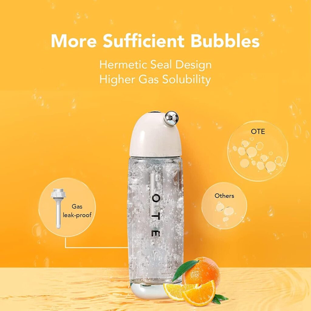 OTE Portable Sparkling Water Maker Machine, Double-Layer Soda Machine Keeps Carbonated Water Cold, 450ML Personal Seltzer Maker for Home, DetachableWashable Fountain Carbonator Single Bottle -Green