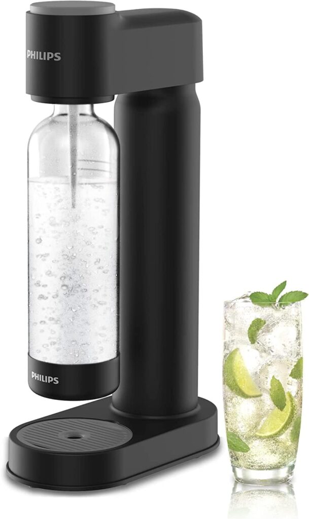 PHILIPS Sparkling Water Maker Soda Maker Soda Streaming Machine for Carbonating with 1L Carbonating Bottle  Carbonating Bottles, 1L Twin Pack Reusable PET Sparkling Water Bottles Compatible