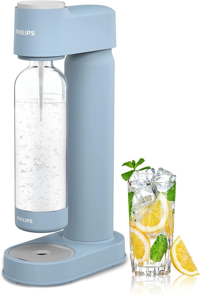 PHILIPS Sparkling Water Maker Soda Maker Soda Streaming Machine for Carbonating with 1L Carbonating Bottle, Seltzer Fizzy Water Maker, Compatible with Any Screw-in 60L CO2 Carbonator(NOT Included)