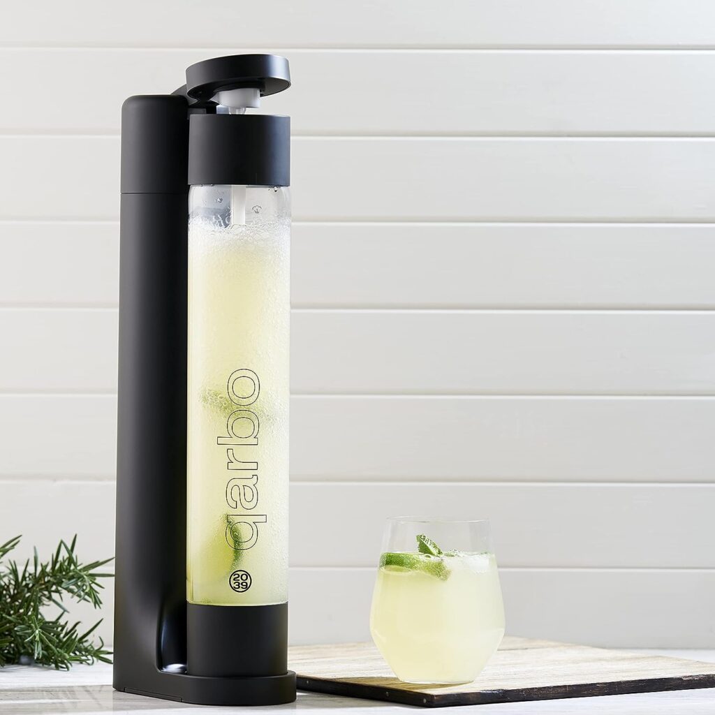 Twenty39 Qarbo - Sparkling Water Maker and Soda Beverage Carbonator machine for home Infuses Flavor while Carbonating Beverages (Matte-Black)