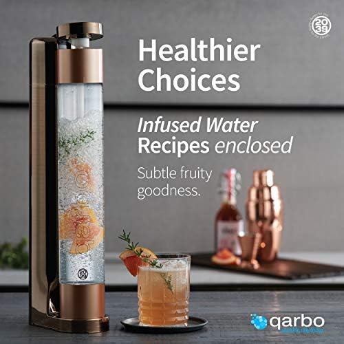 Twenty39 Qarbo - Sparkling Water Maker and Soda Beverage Carbonator machine for home Infuses Flavor while Carbonating Beverages (Matte-Black)